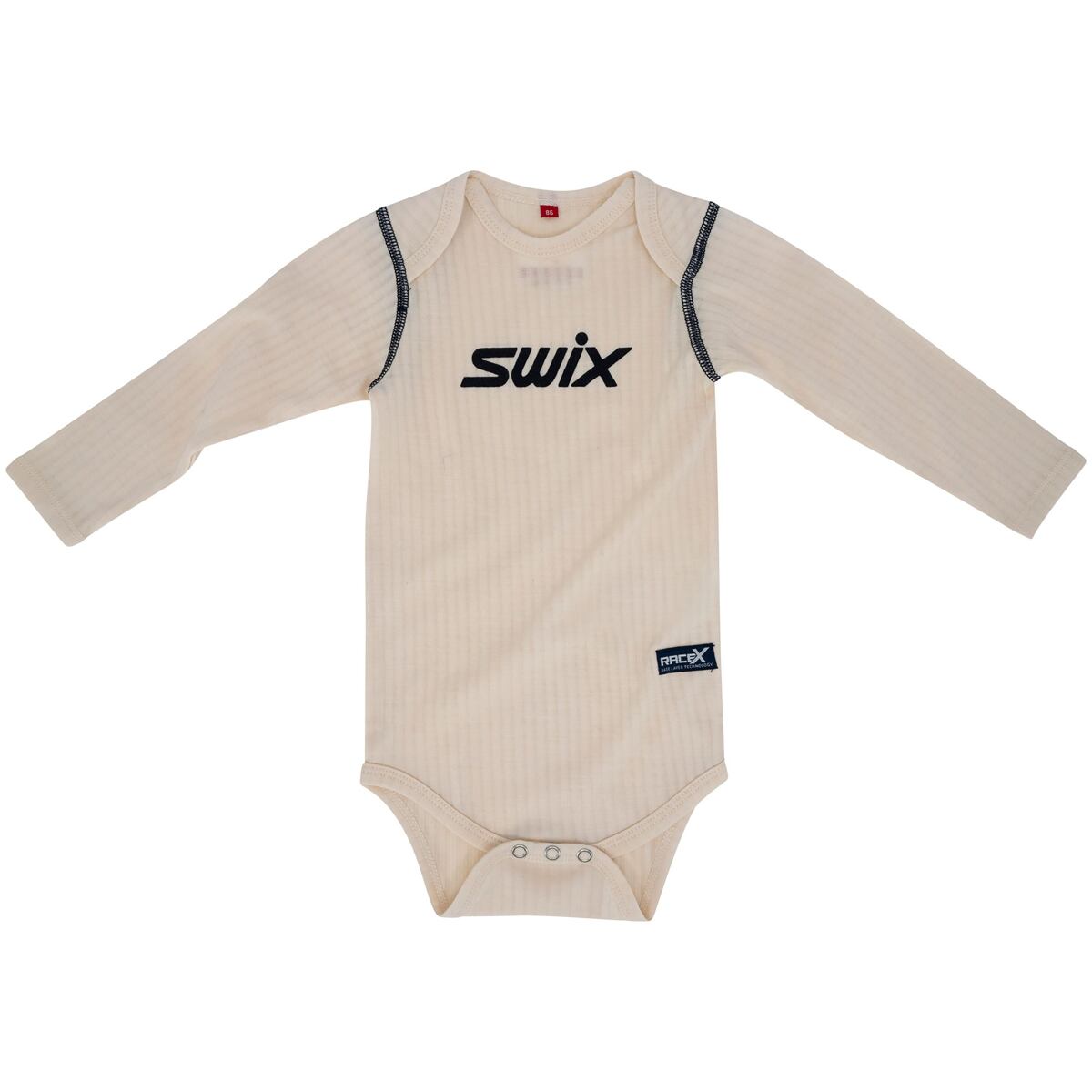 Swix RaceX Merino Baby Body Snow White/Red 80